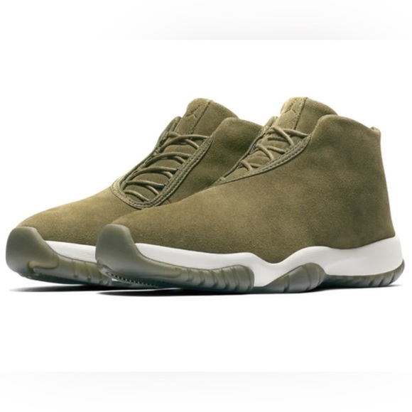 Air Jordan Future Green Olive Canvas Sneaker Women Size 8 - Picture 2 of 7
